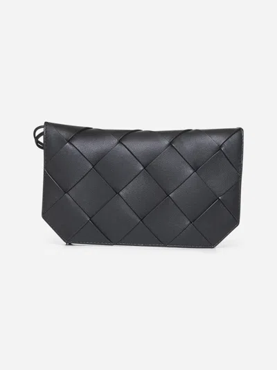 Bottega Veneta Black Long Diago Wallet
