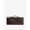 Bottega Veneta Long Andiamo Clutch Bag With Handle In Black-m Brass