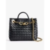 Bottega Veneta Womens Black-m Brass Andiamo Small Leather Top-handle Bag In Black-m Brass