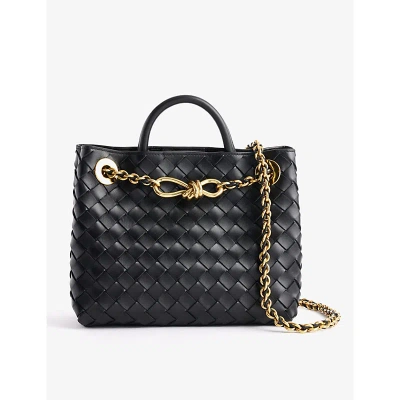 Bottega Veneta Black-m Brass Andiamo Small Leather Top-handle Bag