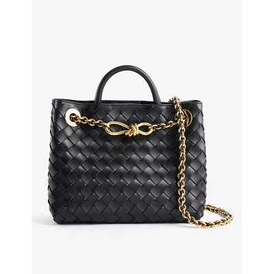 Bottega Veneta Womens Black-m Brass Andiamo Small Leather Top-handle Bag
