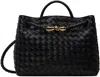 Bottega Veneta Black Medium Andiamo Bag In 1139 Black M Brass