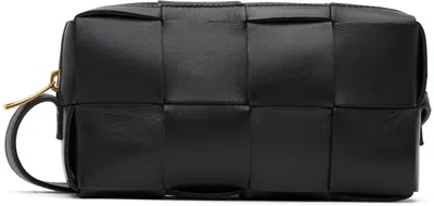Bottega Veneta Black Mini Cassette Bag In 8425 Black Gold