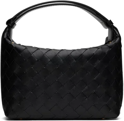 Bottega Veneta Black Mini Wallace Bag In 8425 Black Gold