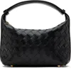 Bottega Veneta Black Mini Wallace Bag In 8425 Black-gold