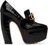 Bottega Veneta Madame 145 Crocodile-effect Leather Platform Pumps In 1000 Black