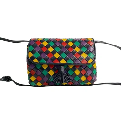 Pre-owned Bottega Veneta Black Multi-color Leather Pochette Shoulder Bag ()