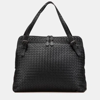 Pre-owned Bottega Veneta Black Nappa Intrecciato Business Bag
