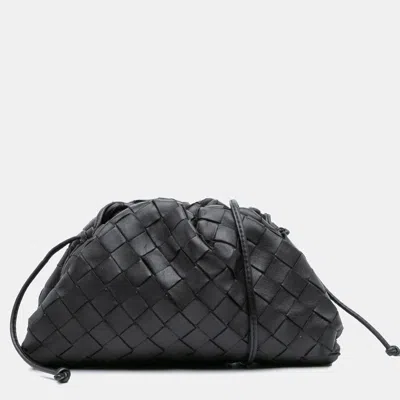 Pre-owned Bottega Veneta Black Nappa Intrecciato The Mini Pouch Crossbody