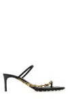 Bottega Veneta Leaf Sandals With Italia Heel And Metal Knot Chain