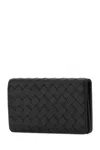 Bottega Veneta Quilted Rectangular Purse And Cardholder Slot In Black