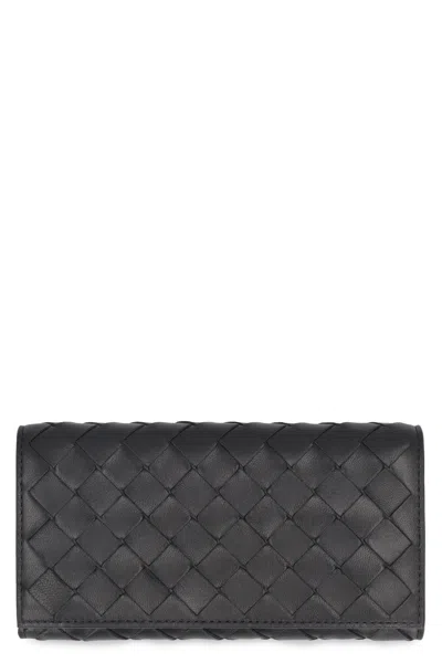 Bottega Veneta Black Nappa Leather Wallet For Women