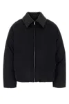 Bottega Veneta Intrecciato Leather-trimmed Shell Down Jacket In Black