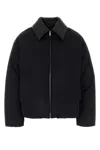 Bottega Veneta Intrecciato Leather-trimmed Shell Down Jacket In Black