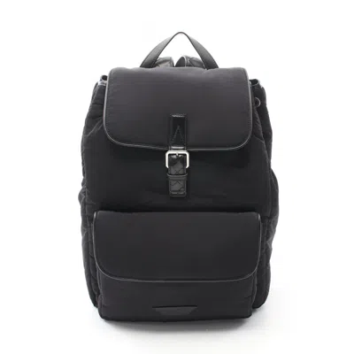 Bottega Veneta Black Nylon Leather Backpack