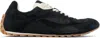 Bottega Veneta Black Suede And Nylon Orbit Flash Sneakers In Black