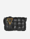 Bottega Veneta Woman Padded Cassette Woman Black Shoulder Bags In Black,gold