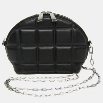Pre-owned Bottega Veneta Black Padded Nappa Mini Half Moon Top Handle Bag