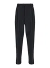 Bottega Veneta Black Pants With High Waist And Double Pences In Wool Man In Multicolor