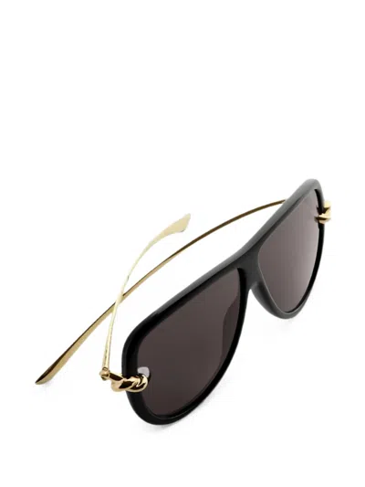 Bottega Veneta Black Pilot Frame Tinted Lense