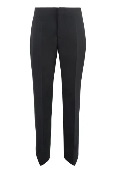 Bottega Veneta Wool Trousers With Curved Lines And Side Pockets In Black