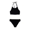 Bottega Veneta Two Piece Costume In Black Machining Mille Pieghe  In Black