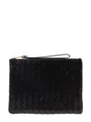 Bottega Veneta Black Pouch With Braided Motif In Nappa Leather With Zip Woman