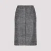 Bottega Veneta Stylish Black Printed Leather Midi Skirt For Women From Ss23 Collection In Black