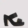 Bottega Veneta Black Raffia Heels In Black