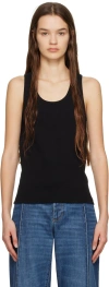 Bottega Veneta Black Rib Tank Top In 1000 Black