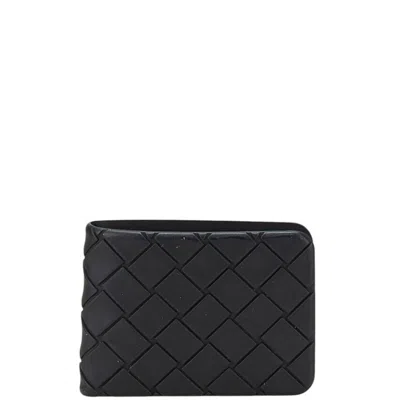 Pre-owned Bottega Veneta Black Rubber Bill Wallet (bi-fold) ()