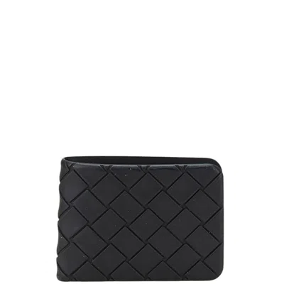 Pre-owned Bottega Veneta Black Rubber Bill Wallet (bi-fold) ()