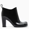 Bottega Veneta Glossy Square Toe Ankle Boots With 9 Cm Heel In Black