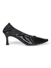 Bottega Veneta Sofia Black Patent Leather Elastic Ballerina With Heel In Multi