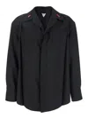 Bottega Veneta Camicia In Lana Nera  Uomo In Multicolor