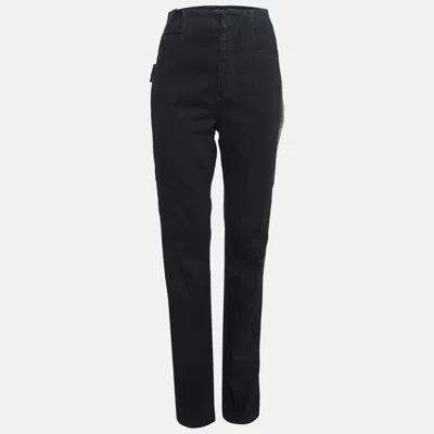 Pre-owned Bottega Veneta Black Side Stripe Denim Jeans M Waist 32"