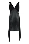 BOTTEGA VENETA BLACK SILK MIDI-DRESS FOR WOMEN