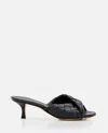 Bottega Veneta Interciato Woven Twist Mule Sandals In Black