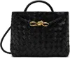 Bottega Veneta Black Small Andiamo Bag In Black/gold