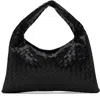 Bottega Veneta Small Hop Leather Shoulder Bag In 1019 Black-m Brass