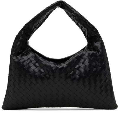 Bottega Veneta Black Small Hop Bag In 1019 Black-m Brass