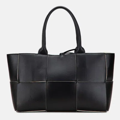Pre-owned Bottega Veneta Black Small Nappa Maxi Intrecciato Arco Tote