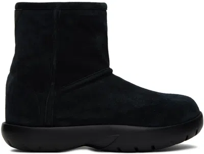Bottega Veneta Black Snap Ankle Boots In 1000-black
