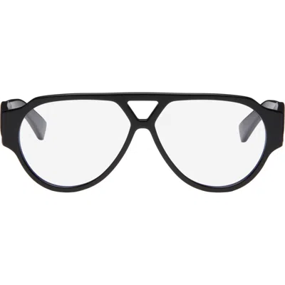 Bottega Veneta Black Soft Aviator Glasses