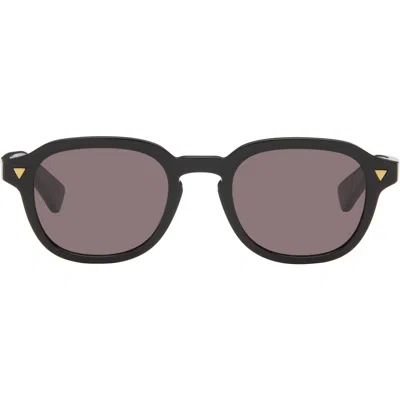 Bottega Veneta Black Soft Recycled Acetate Panthos Sunglasses
