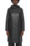 Bottega Veneta Black Solid Hood Jacket In Blue