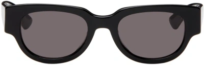 Bottega Veneta Black Square Sunglasses In Black-grey-grey
