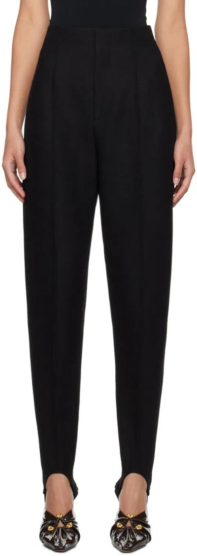 Bottega Veneta High-rise Cotton Trousers In Black