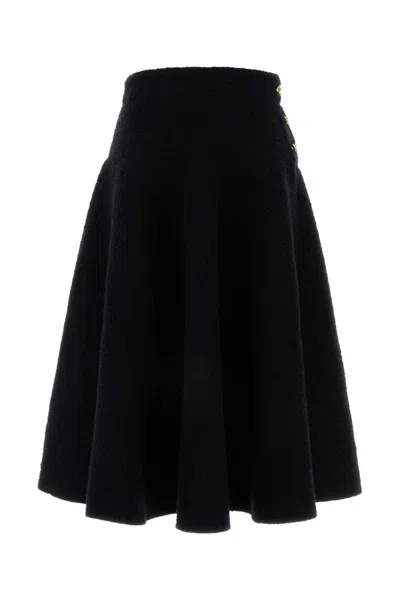 Bottega Veneta Black Stretch A-line Skirt