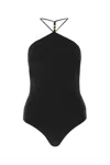 Bottega Veneta Black Stretch Cashmere Blend Bodysuit In Black